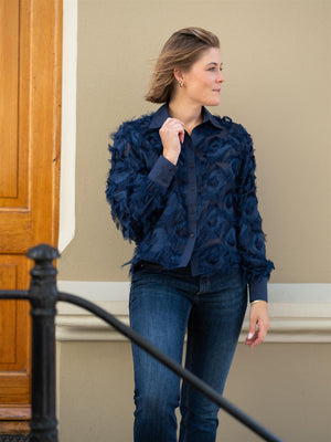 ONE and OTHER Pandora Shirt Navy Blue