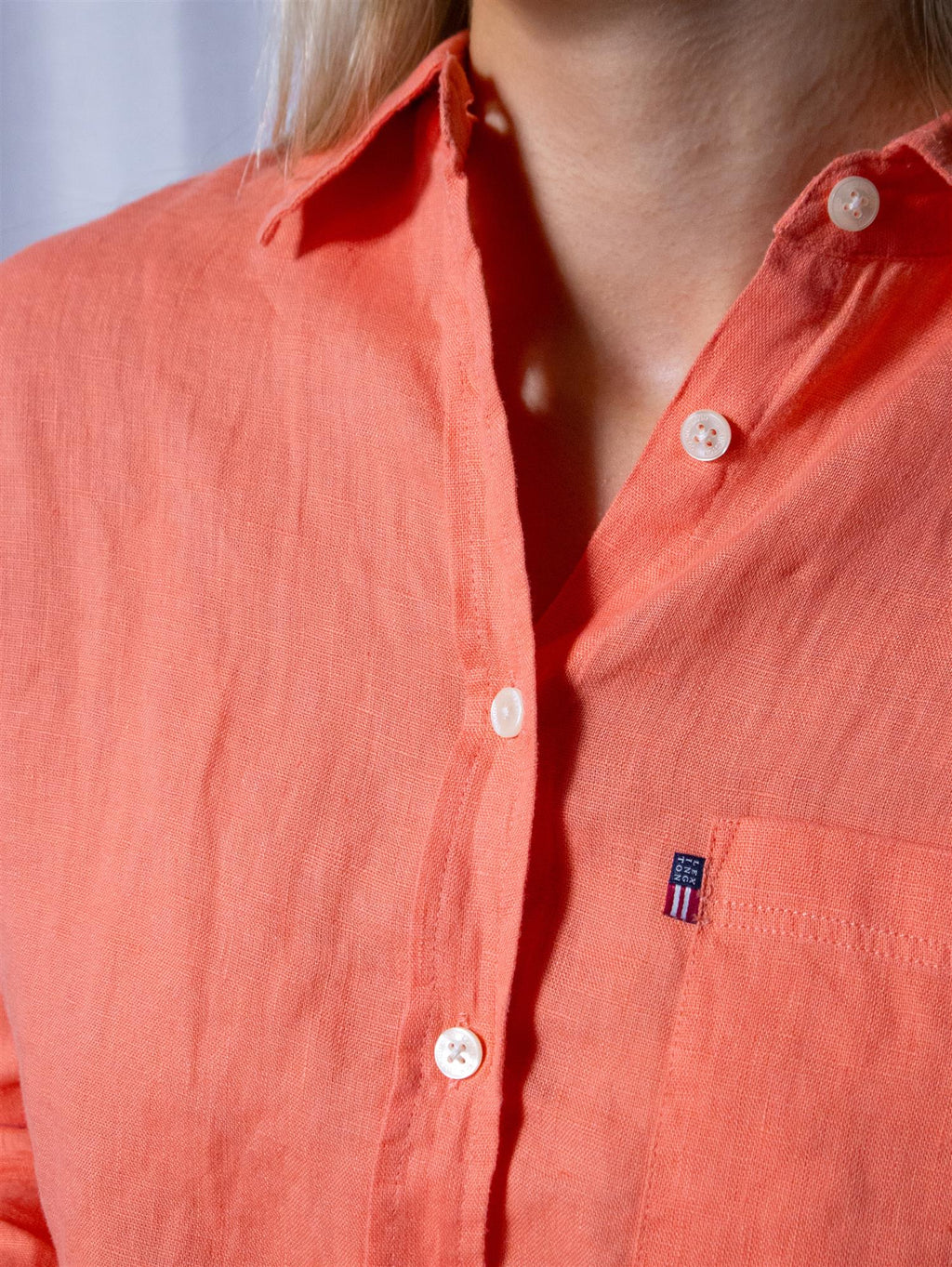 Lexington Classic Linen Shirt Coral