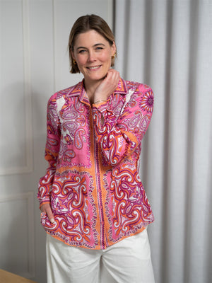 Hale Bob Harlee Linen Top Pink