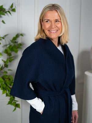 Christian Aks Ruby Lambswool Coat Navy