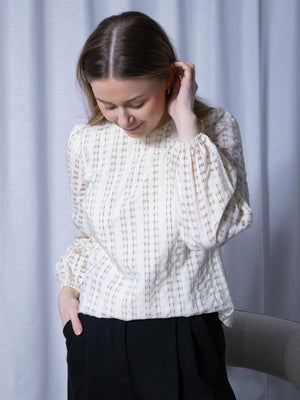 Camilla Pihl Rina Blouse Cream Check