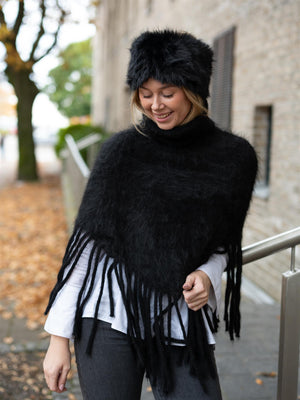 Ella&il Nikola Chunky Poncho Black