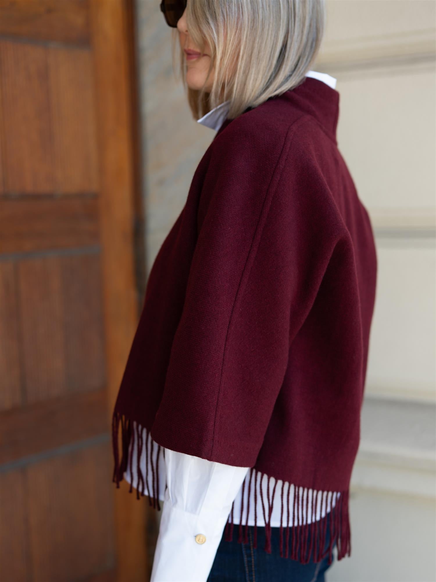Keyla Lambswool Jacket Burgundy