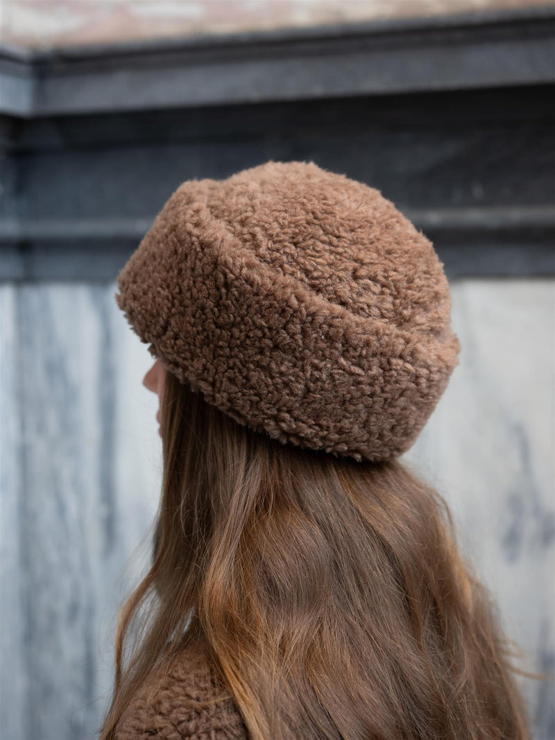 Christian Aks Adira Lamb Fur Hat Cappucino