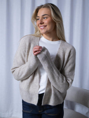 Mos Mosh Thora Relax Knit Cardigan Feather Grey