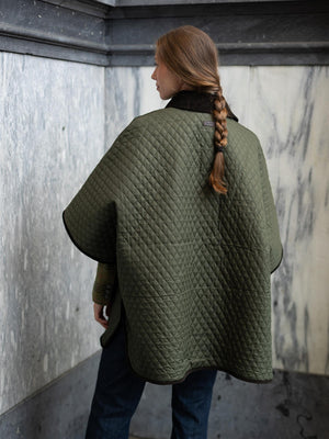 Barbour Oakham Quilted Cape Olive
