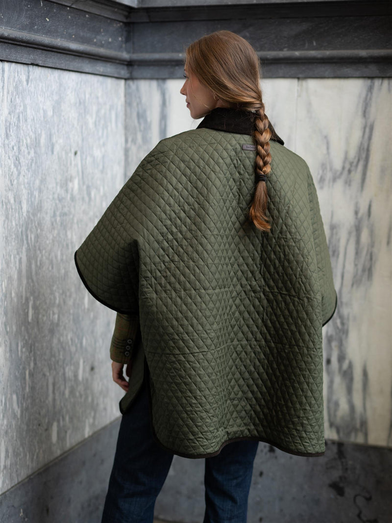 Barbour Oakham Quilted Cape Olive