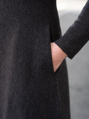 Ella&il Cecilie Merino Dress Dark Brown Melange