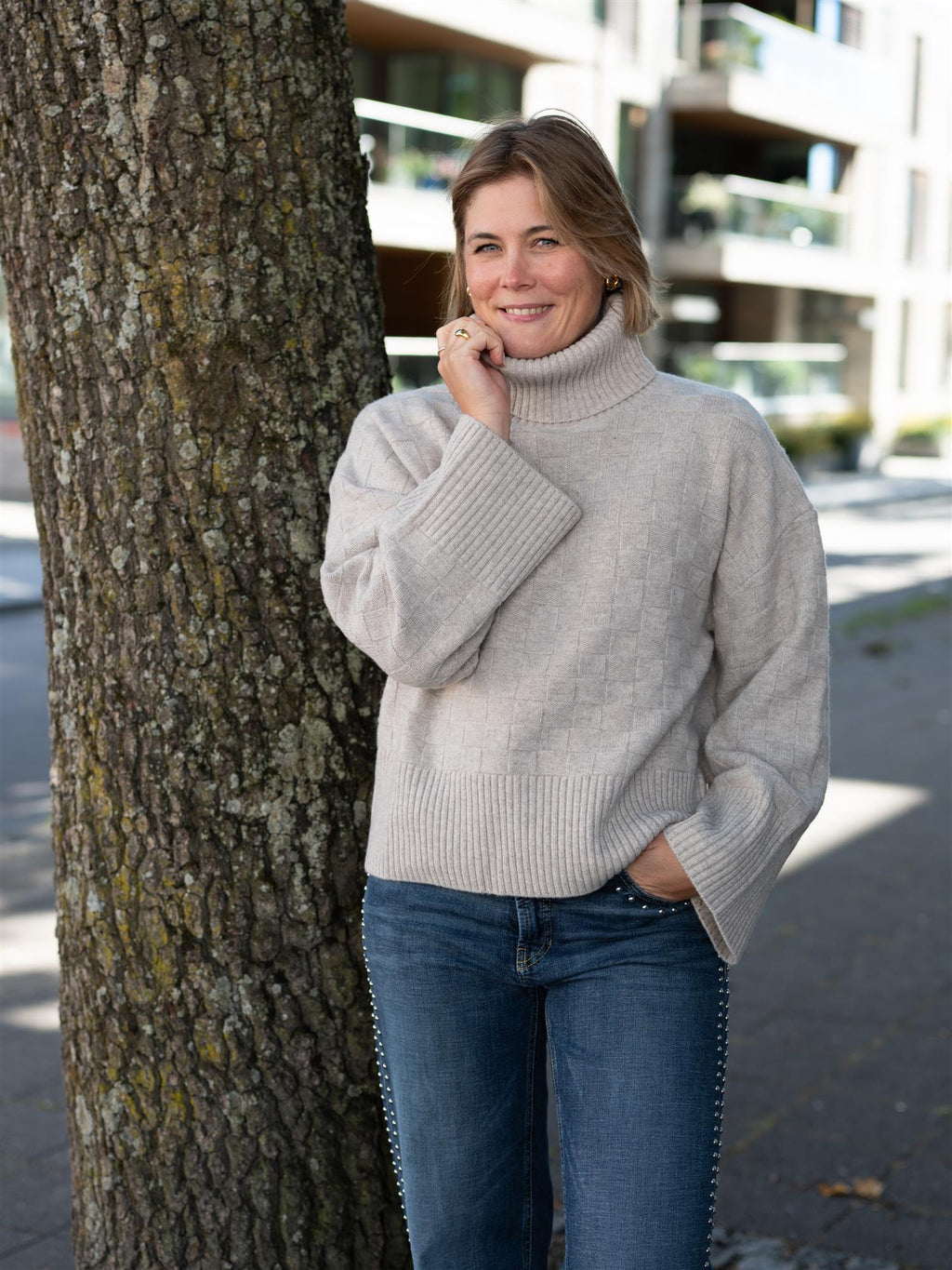 Ella&il Karine Merino Sweater Beige