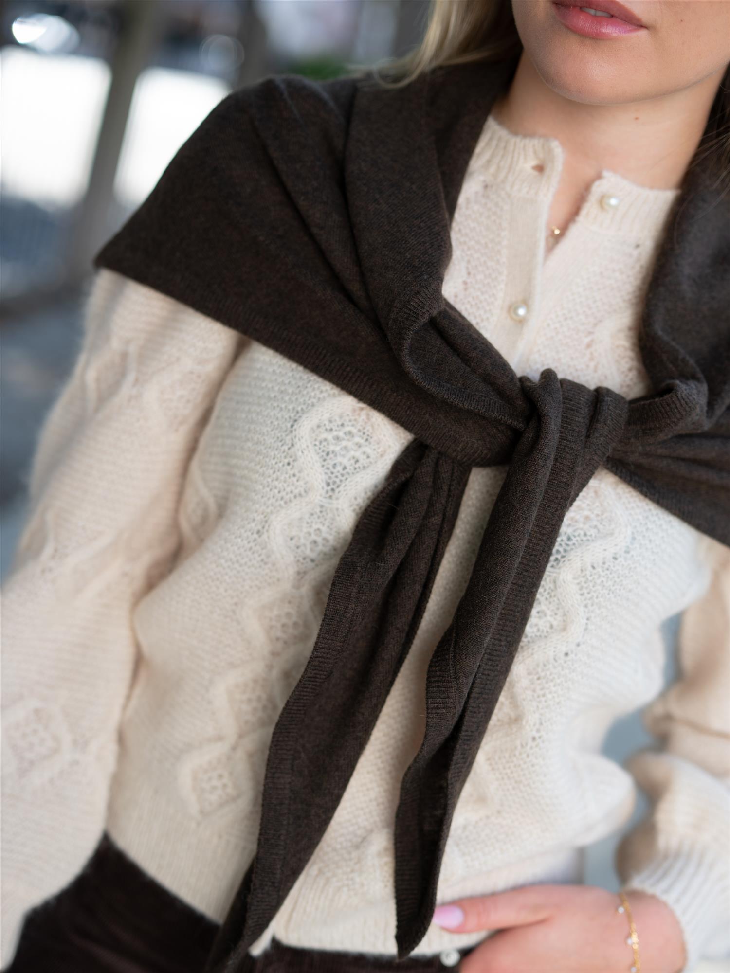 Mira Wool Cash Scarf Espresso