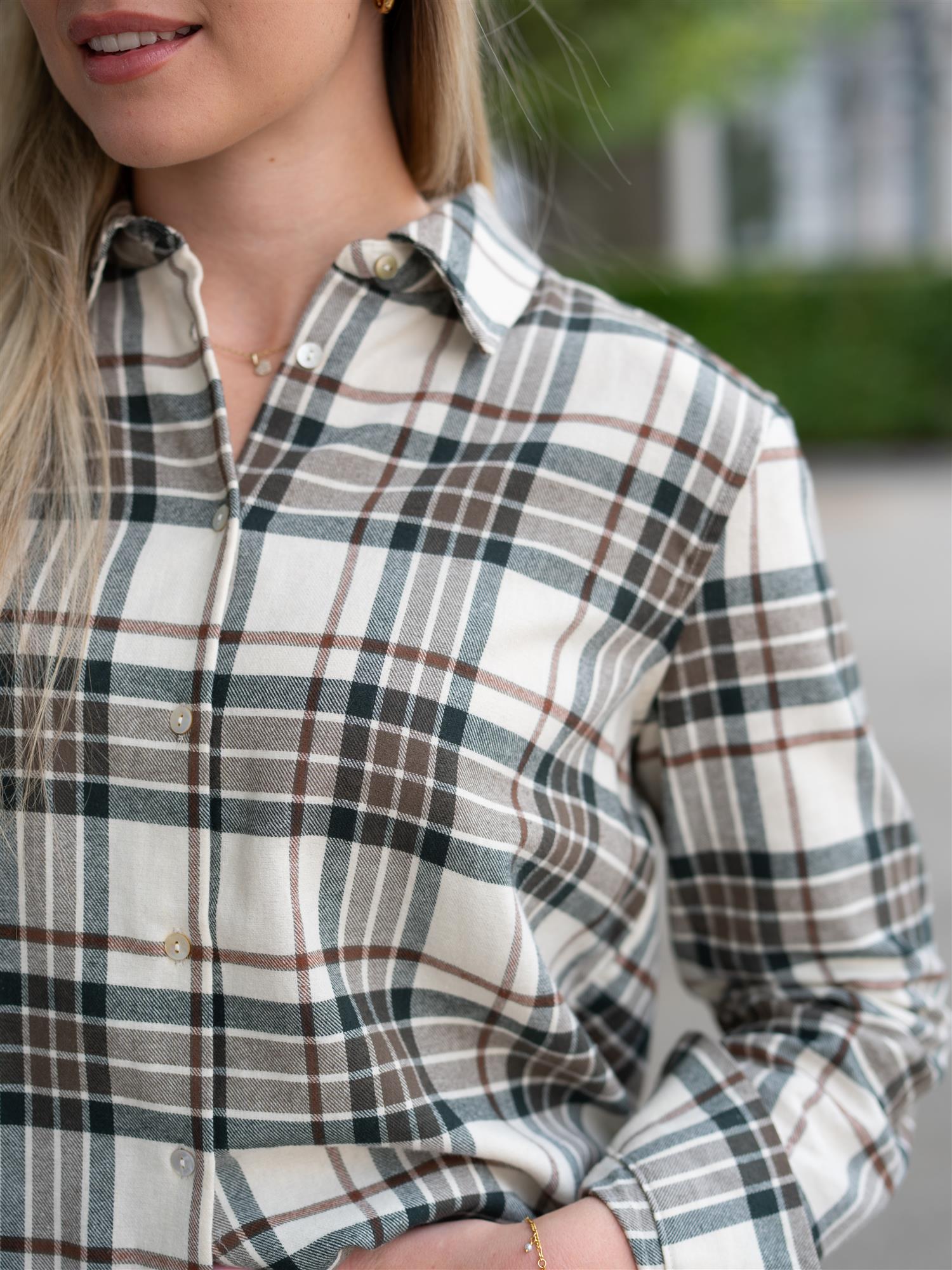Joan Flannel Shirt Green Check