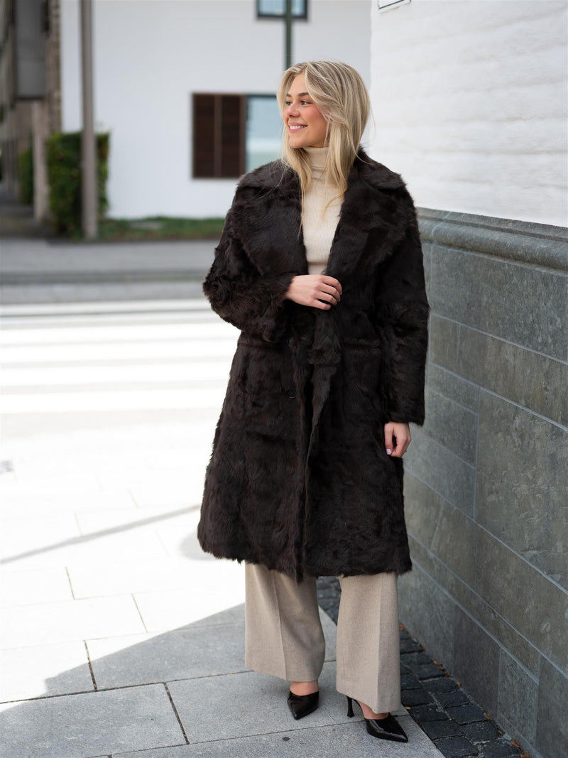 Dear Dharma Jakke Lang Leather Brown