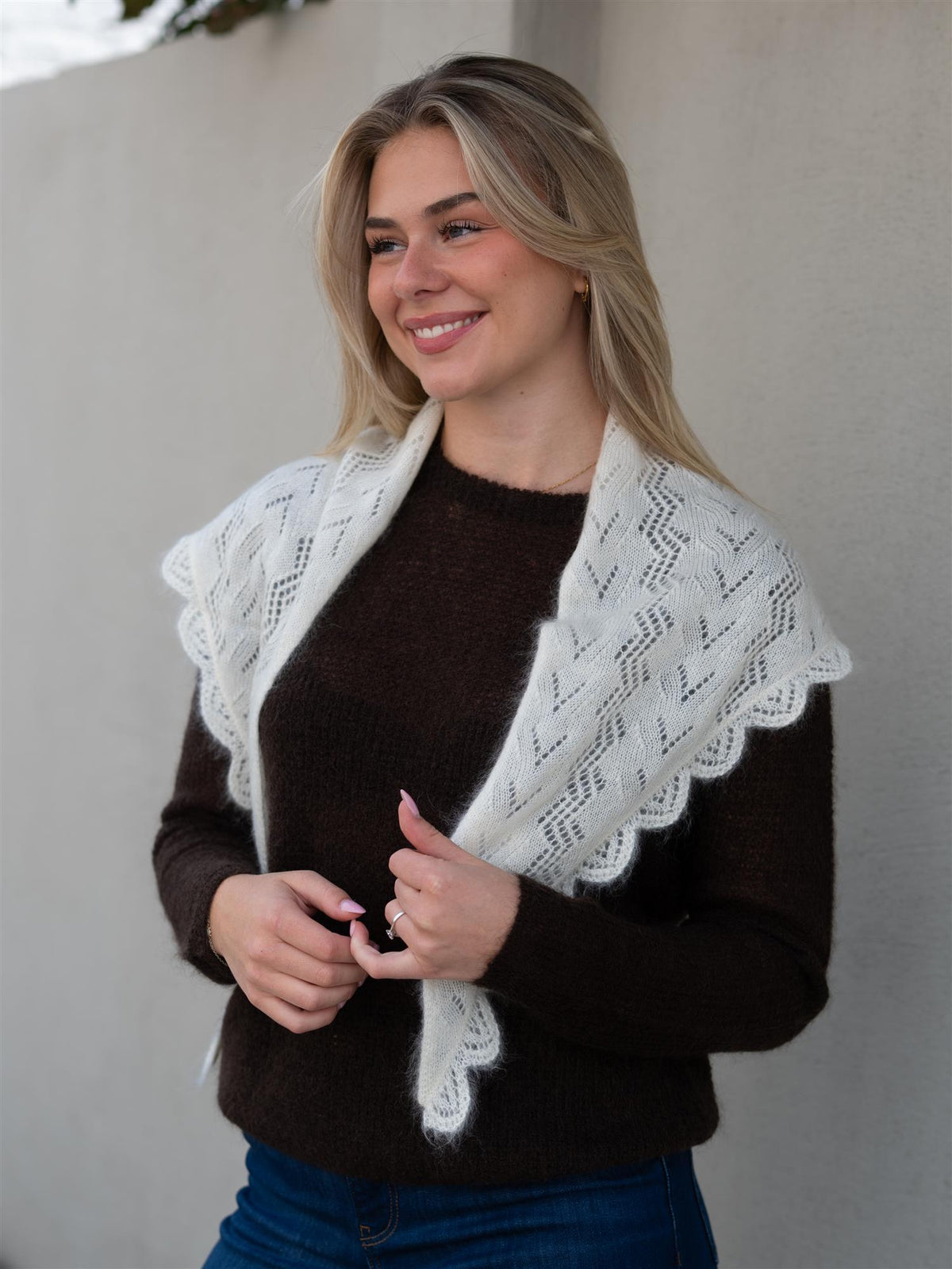 Opany Triangle Scarf Birch White