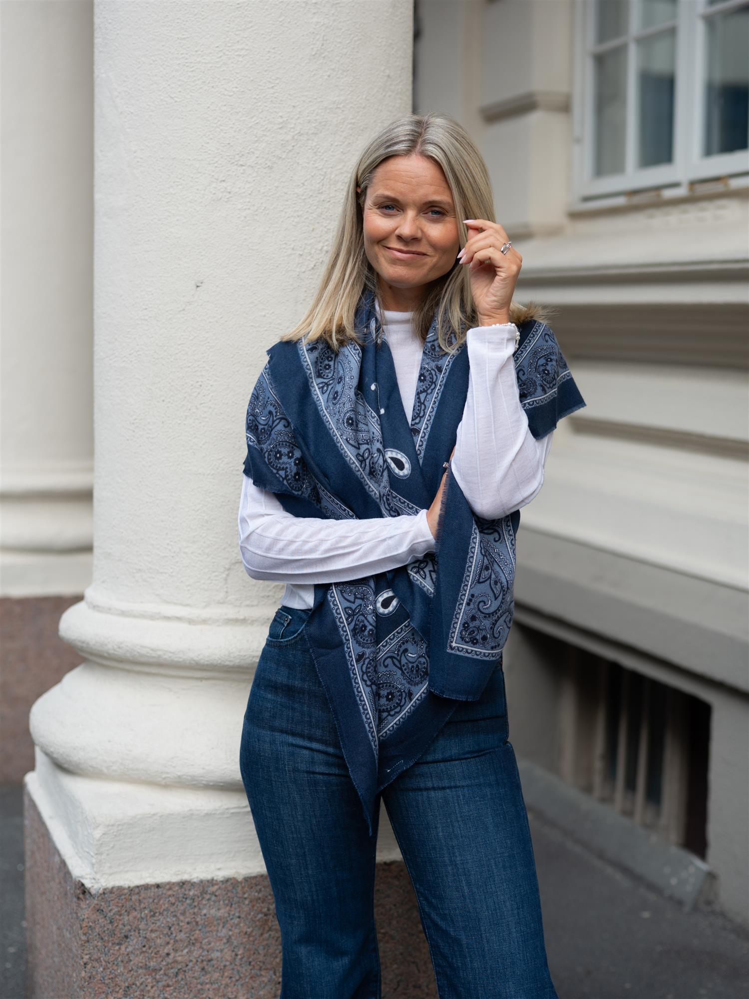 Paisley Scarf Blå
