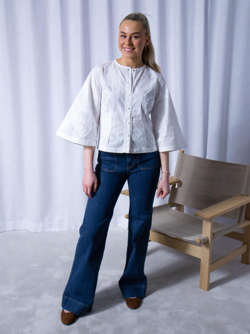 Ella&il Lotte Embroidery Blouse White