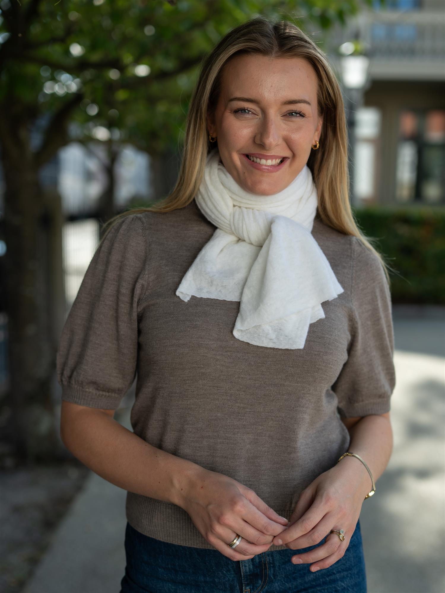 Natura Cashmere Cortina Luxury Scarf Ivory