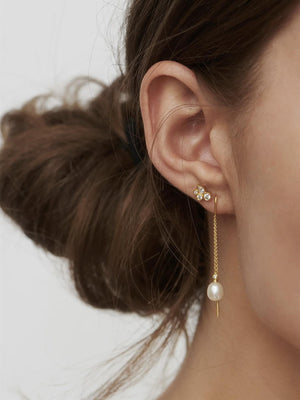 Julie Sandlau Tasha Chain Earrings White Pearl