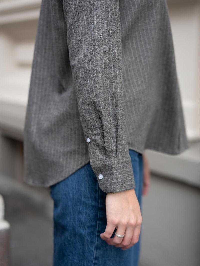 Julie Josephine Sophie Wool Blend Shirt Grey Stripe