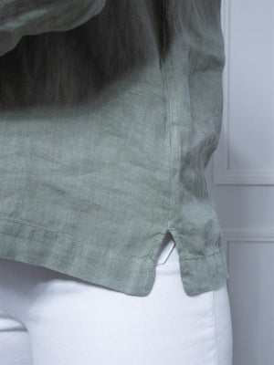 Mos Mosh Enna Linen Pocket Blouse Shadow