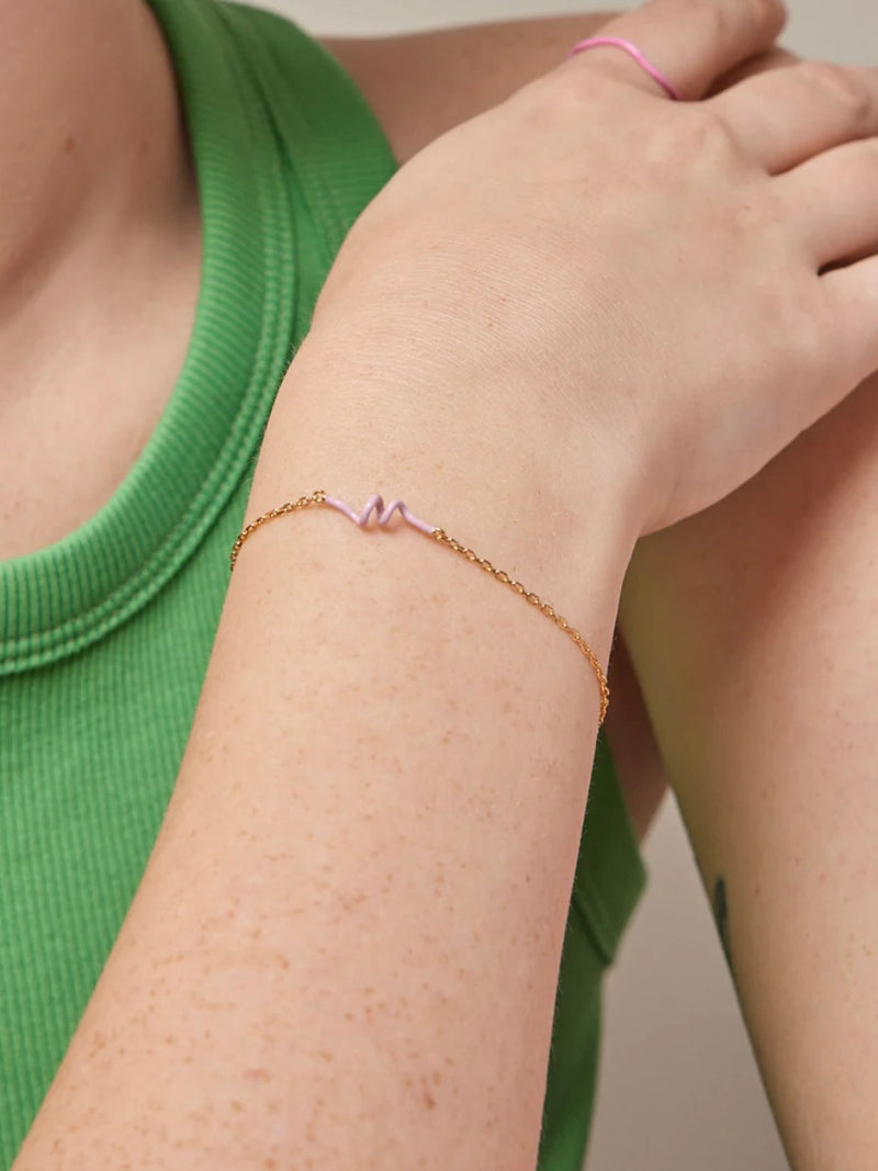 Enamel Bracelet Twist Light Pink