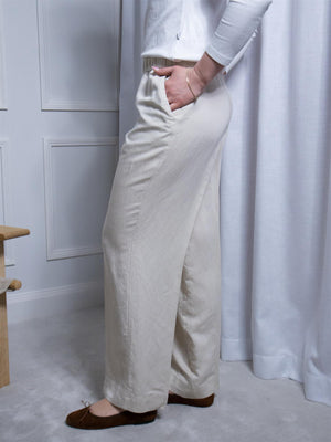 Gant Rel Linen Blend Pull On Pants Putty