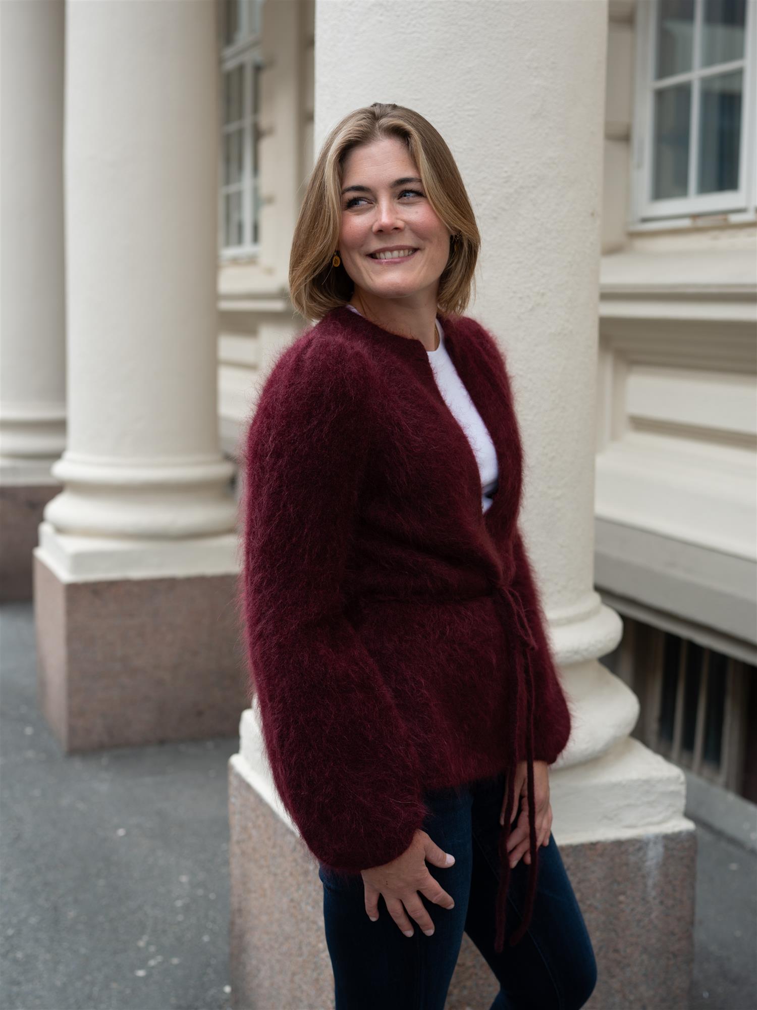 Fredrikke Chunky Cardigan Oxblood