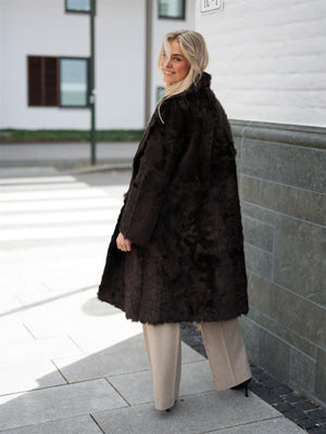Dear Dharma Jakke Lang Leather Brown