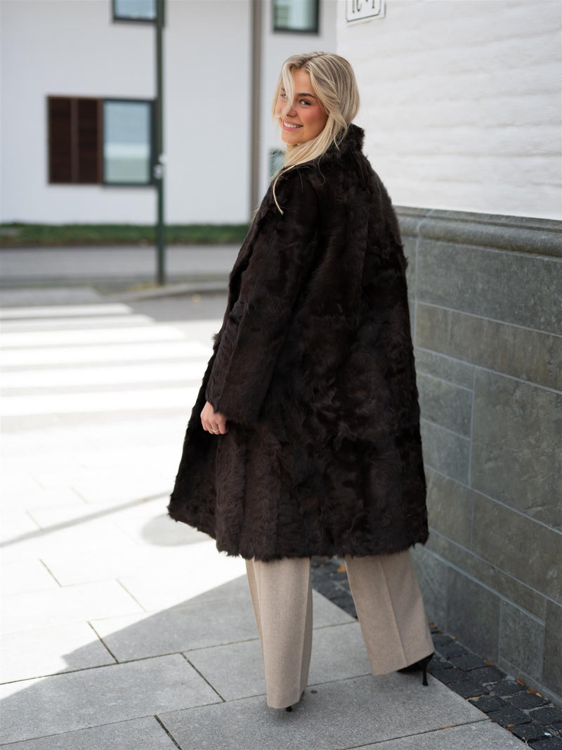 Dear Dharma Jakke Lang Leather Brown