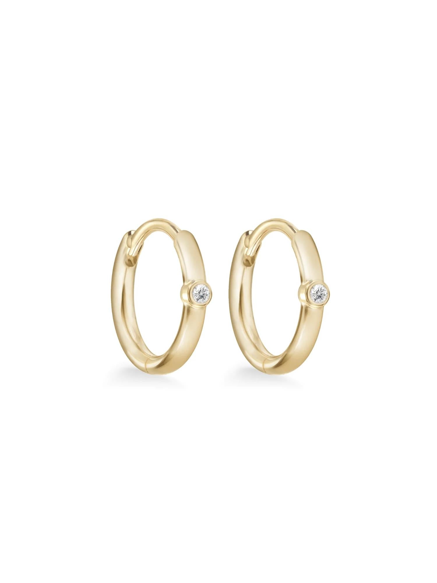 Julie Sandlau Purity Mini Hoops Top Wesselton Diamond