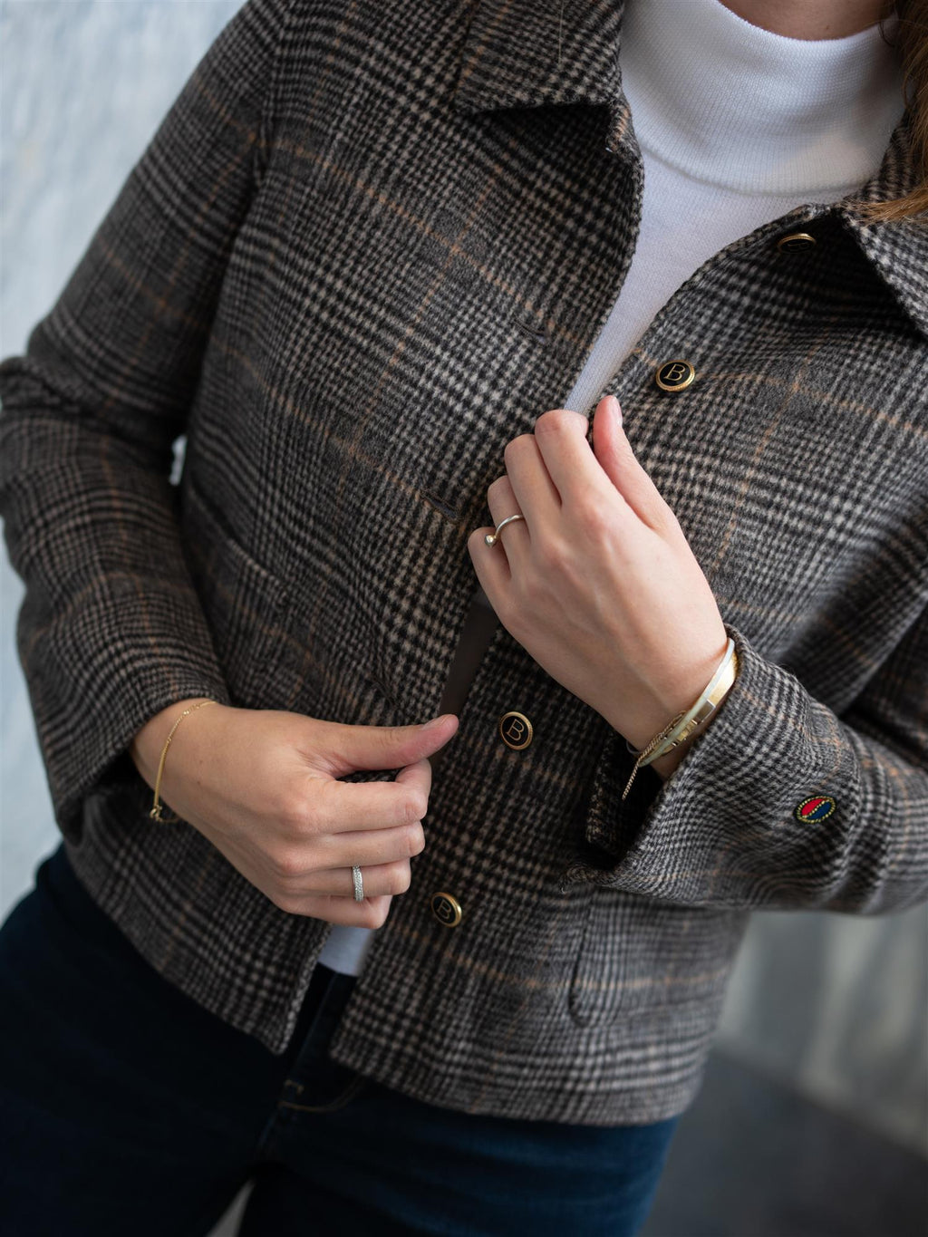 Busnel Mathilde Checked Jacket Anthracite Check