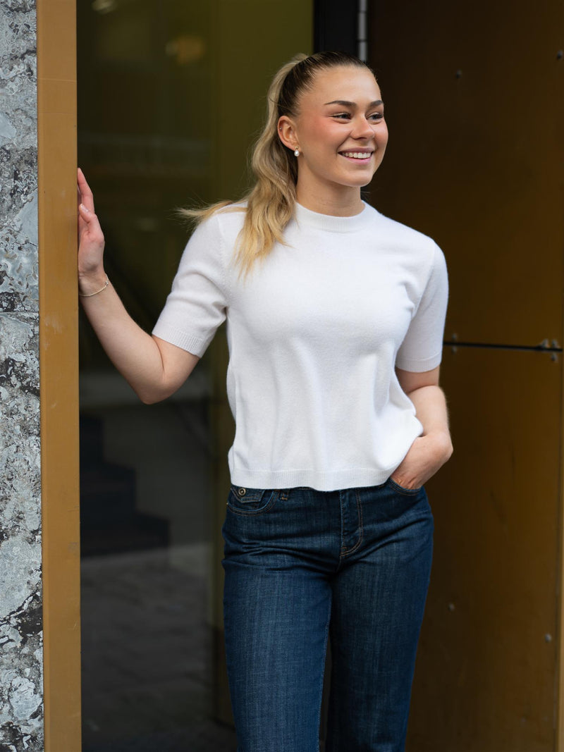 Stenströms Janet Short Sleeve Knit Offwhite