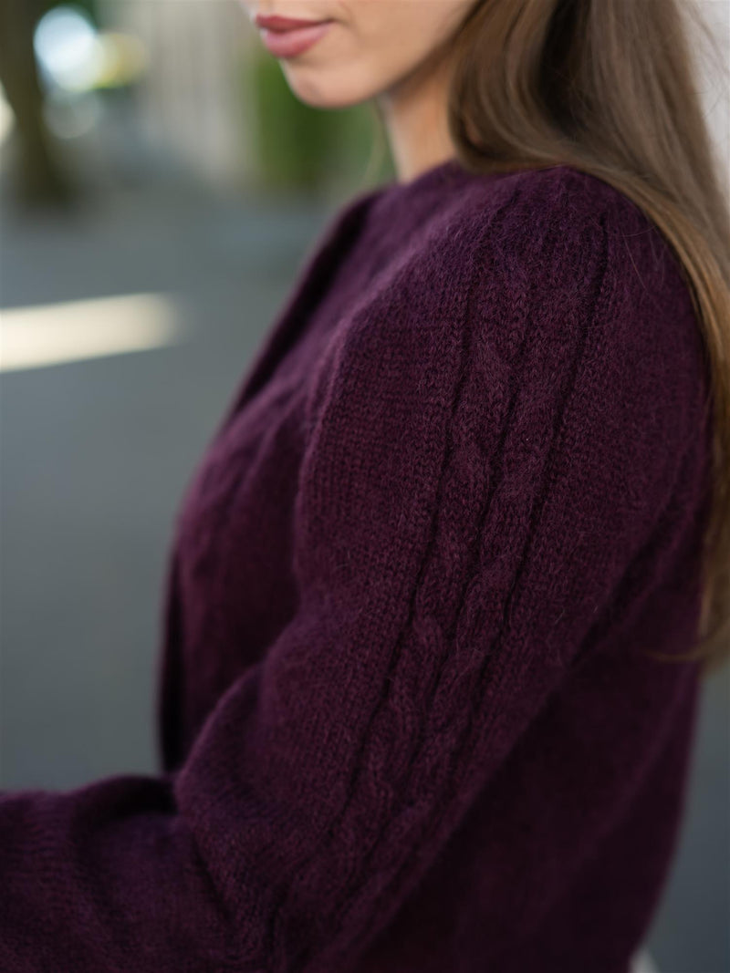 Dear Dharma Edge Cardigan Plum