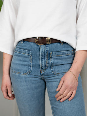 Gant Chunky Keeper Leather Belt Brown