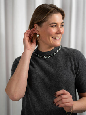 ONE and OTHER Tone Knitted Top Antracit Melange