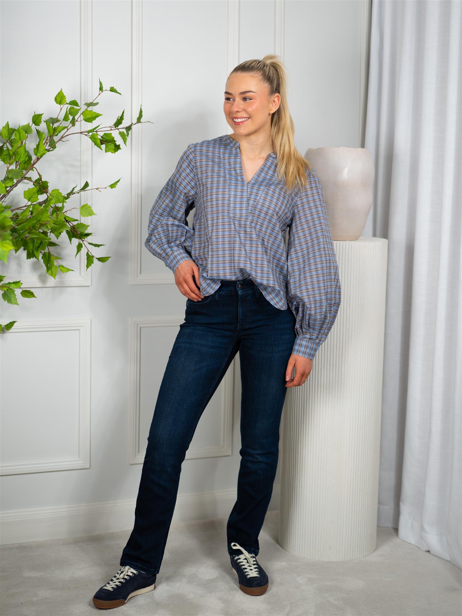 MMYen Check Blouse