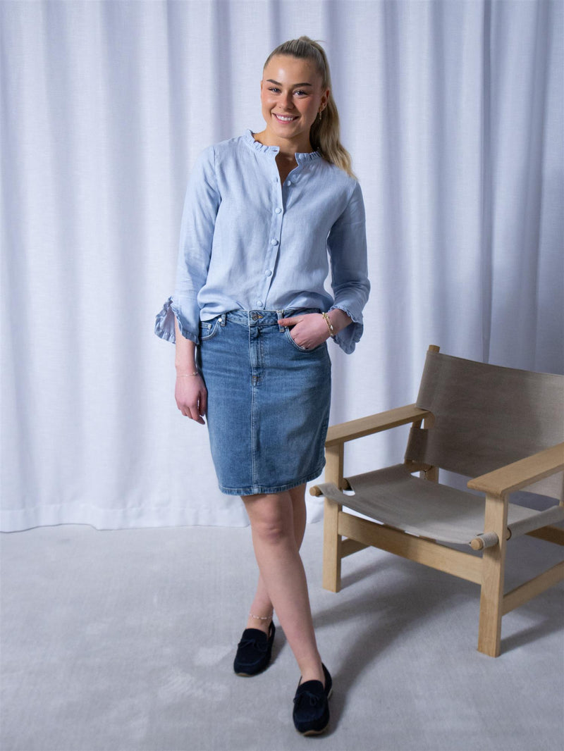 Ella&il Clarion Linen Shirt Kentucky Blue