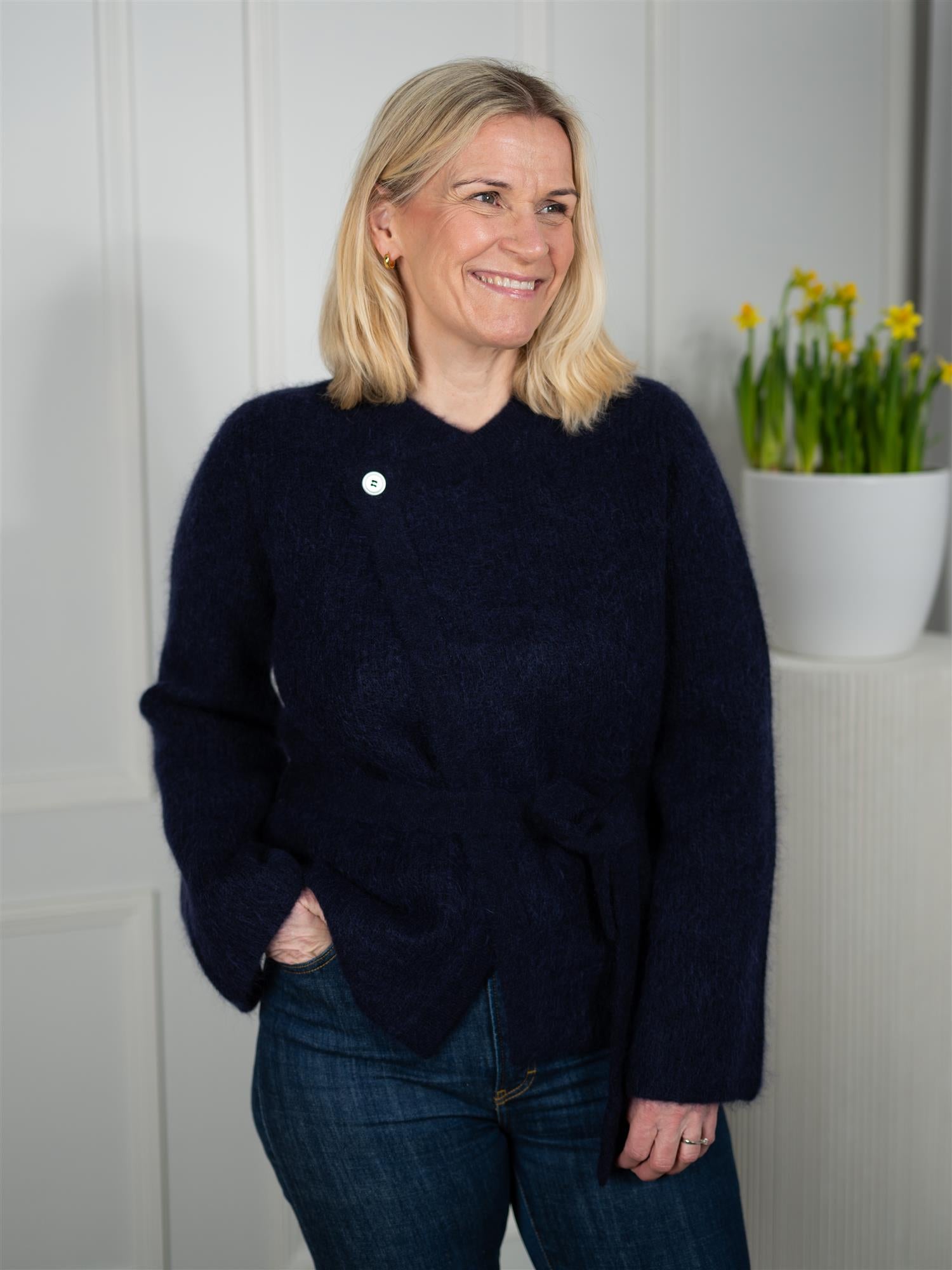 Zira Mohair Cardigan Navy