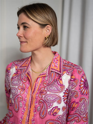 Hale Bob Harlee Linen Top Pink