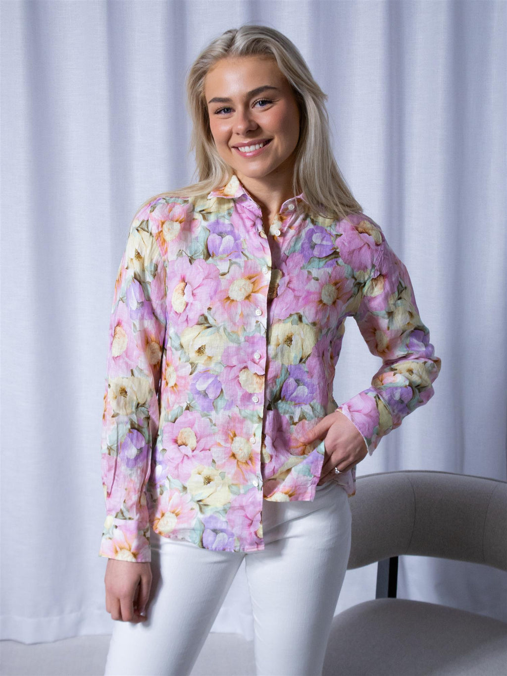 Stenströms Siri Shirt Light Pink Pattern