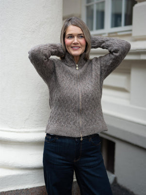 Ella&il Nelly Alpaca Cardigan Walnut