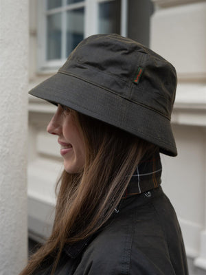 Barbour Wax Bucket Hat Olive