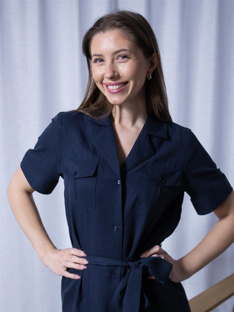 Gant Reg Pocket Dress Evening Blue