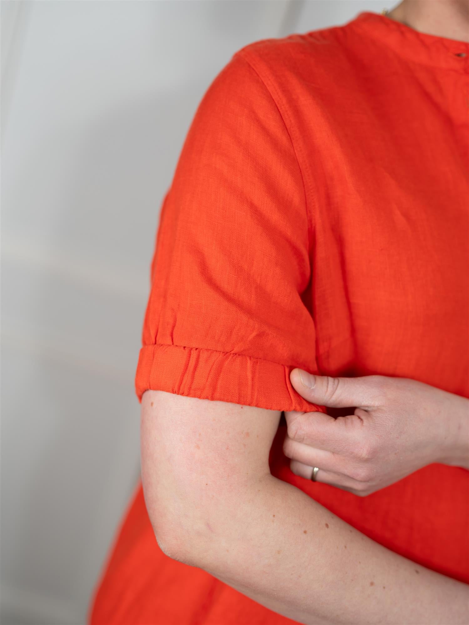 Mmarleth Sslinen Dress Spicy Orange