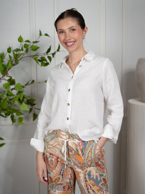 Busnel Nenne Linen Blouse White