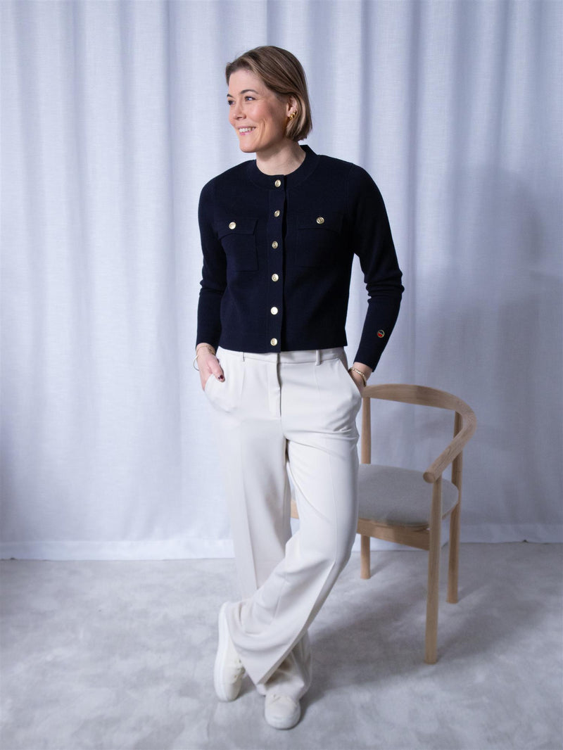 Busnel Allie Solid Cardigan Navy