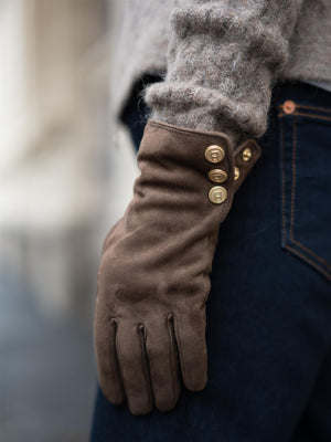 Busnel Cara Suede Gloves Espresso