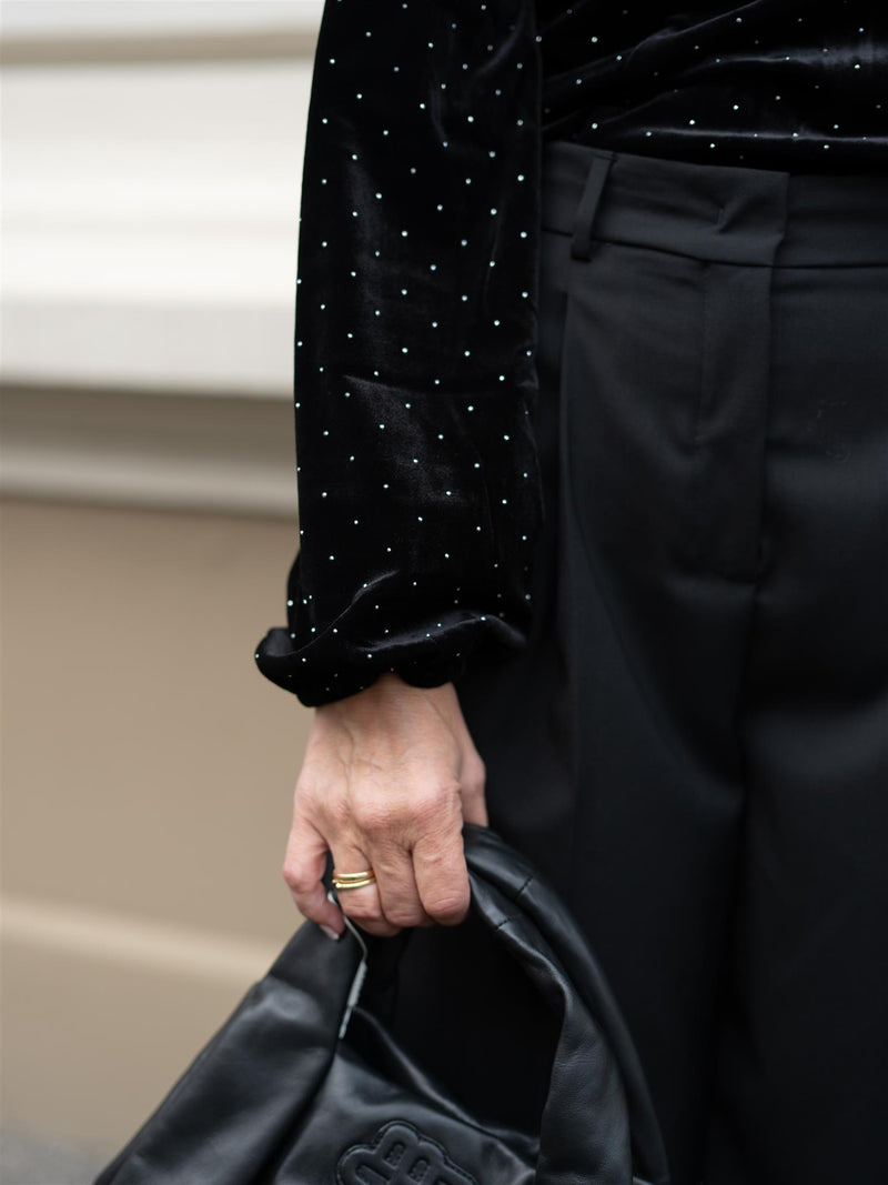Ella&il Kendra Stud Velour Blouse Black