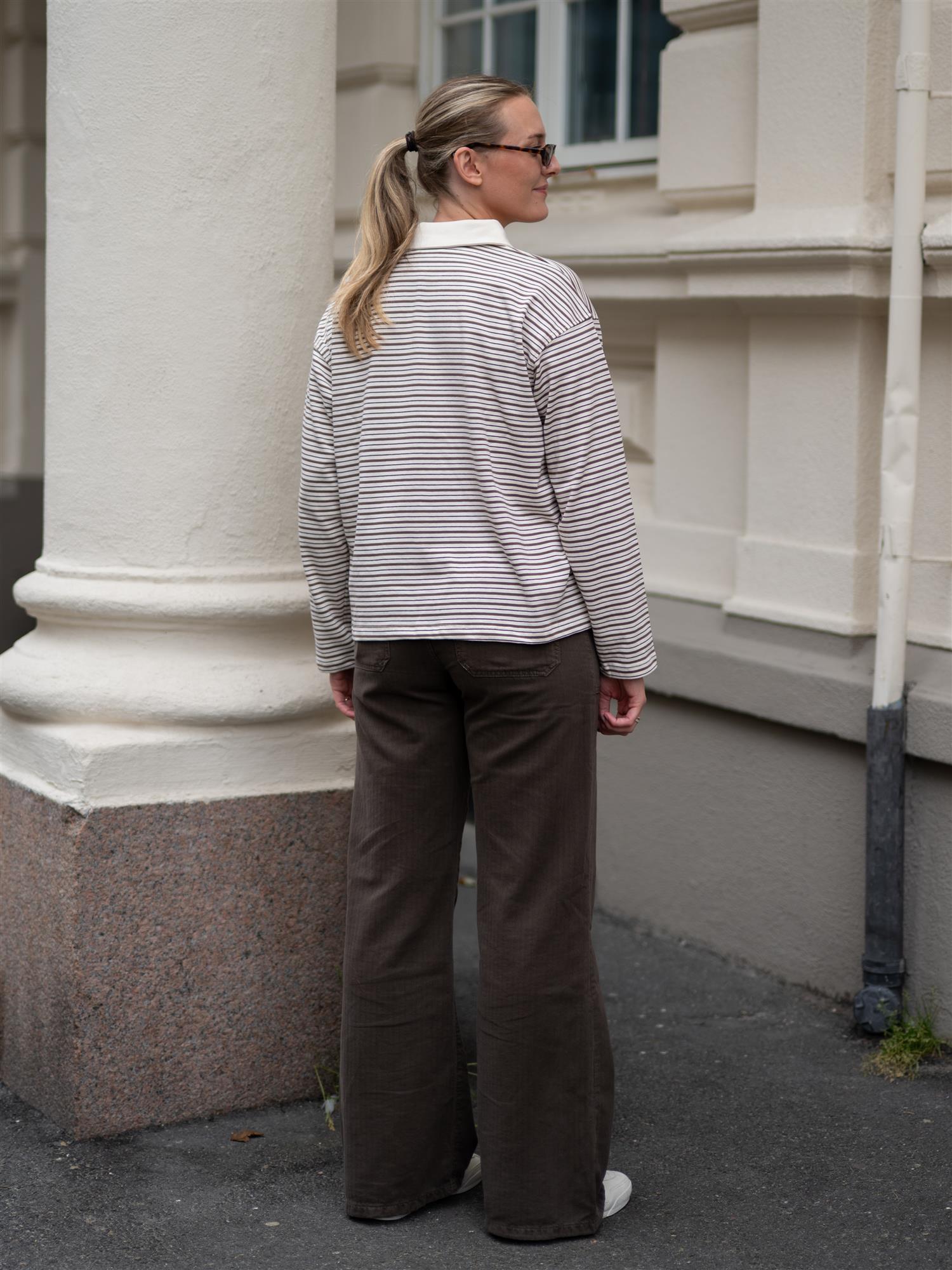 Camilla Pihl Elmer Polo Shirt Brown Stripe