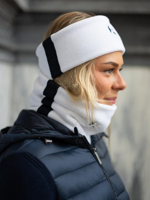 Kibo Classic Stripe Headband White w/Navy