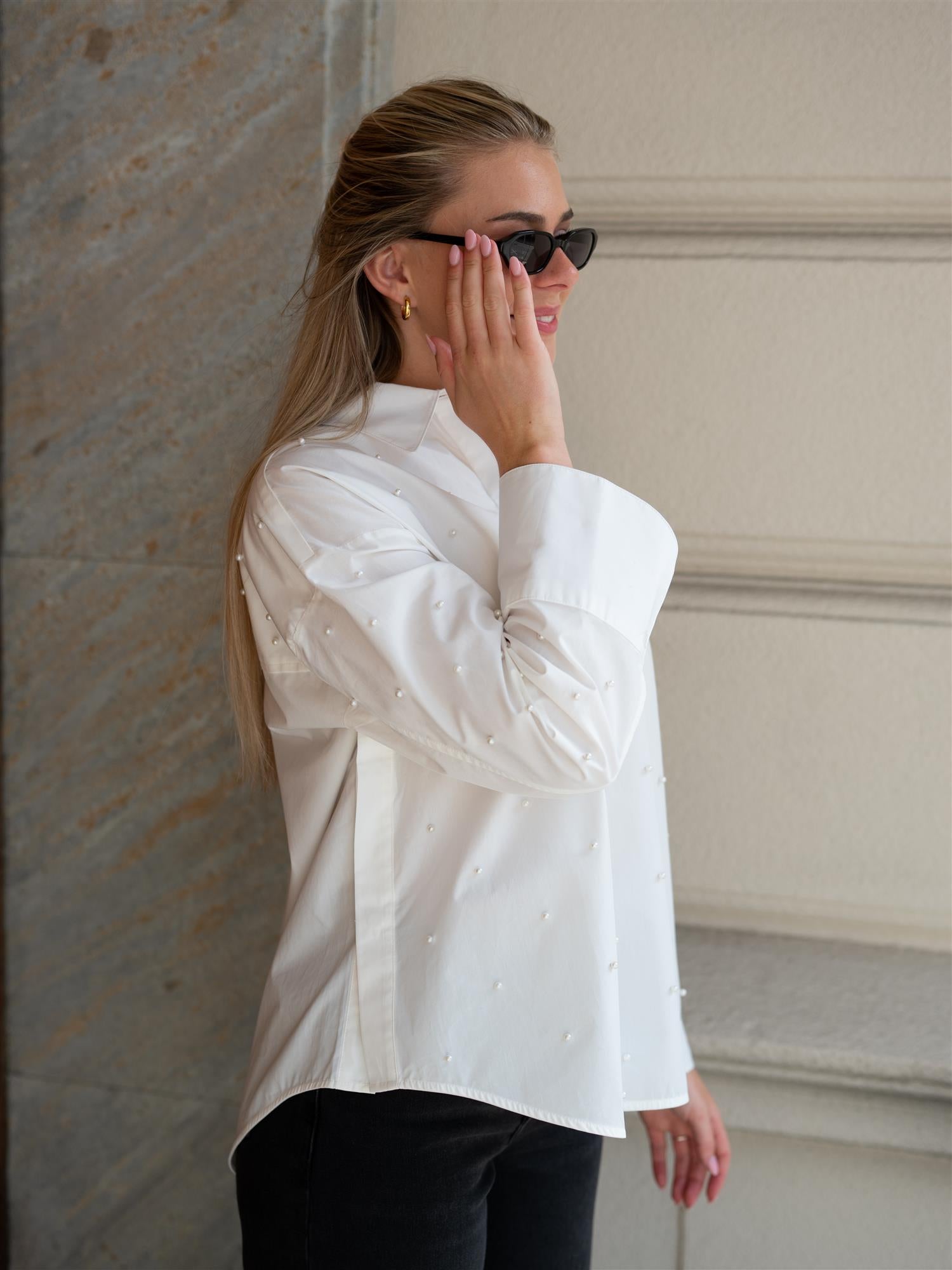 Nell Pearl Shirt White